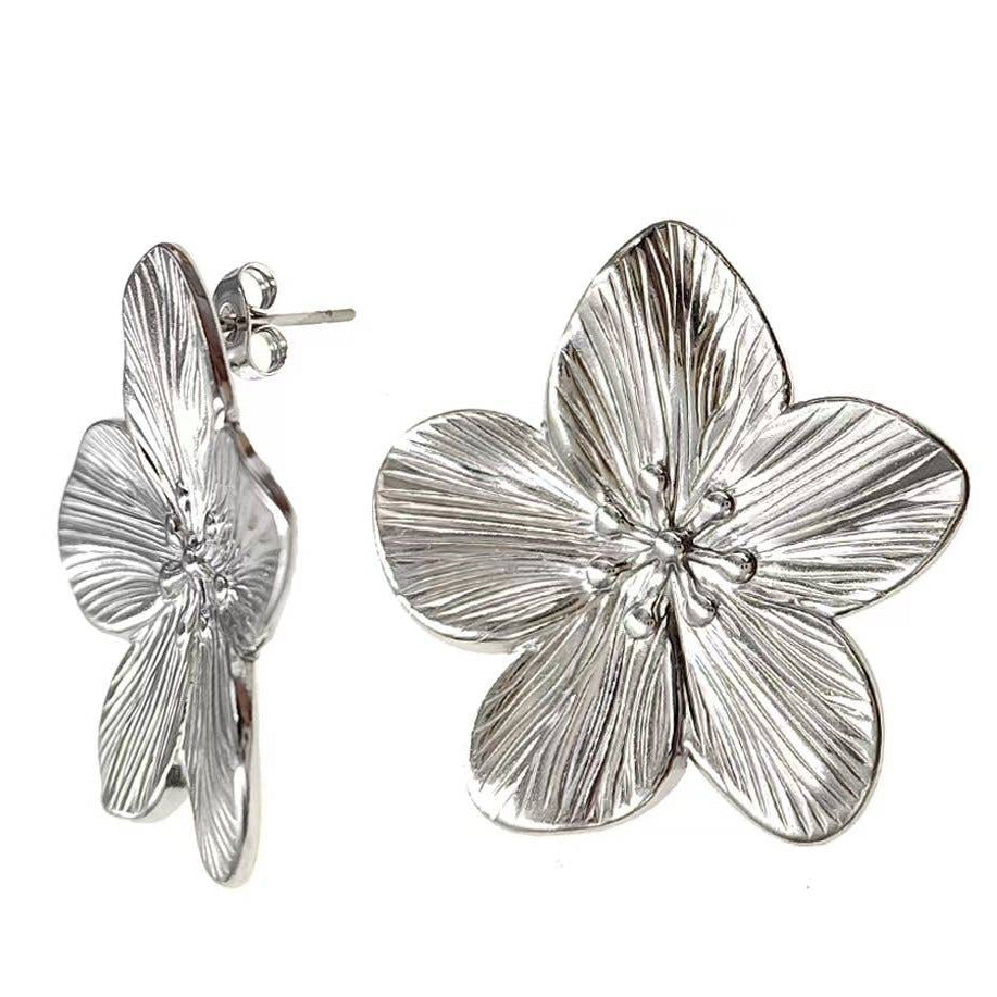 Pendientes Dania de acero inoxidable con forma de flor