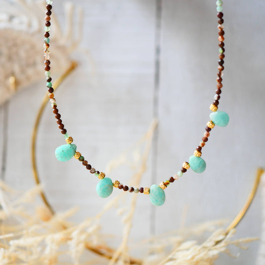 Collar PUNARNAVA - Collar de crisoprasa y amazonita