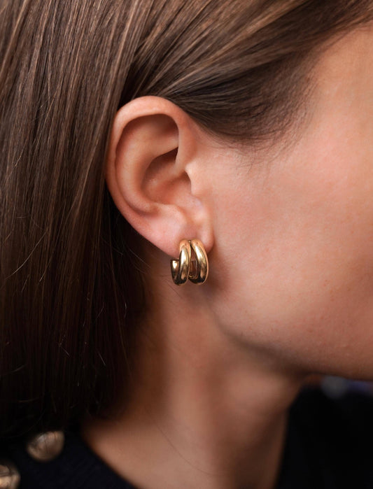 Pendientes de acero inoxidable dos aros