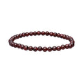 Pulsera de granate con forma de bola lisa de 4 mm
