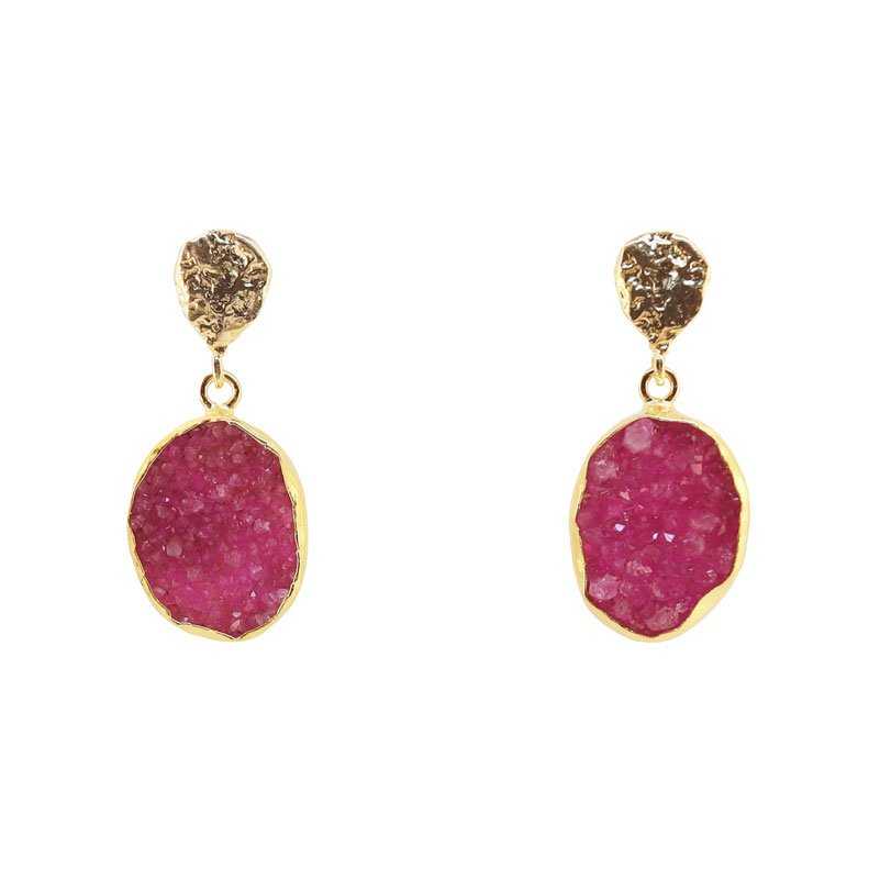 Pendientes Ovals Fucsia