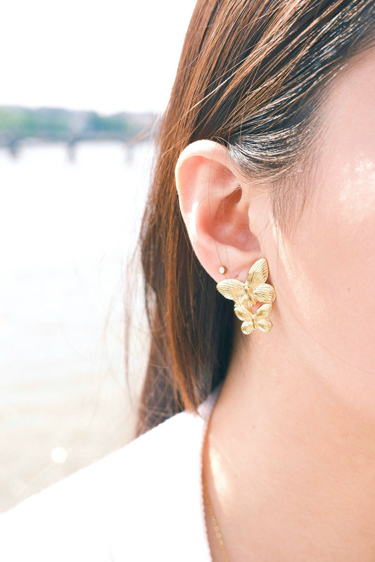 Pendientes mariposa de acero inoxidable Eurydice