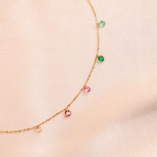 Collar de acero inoxidable óxidos de circonio de colores