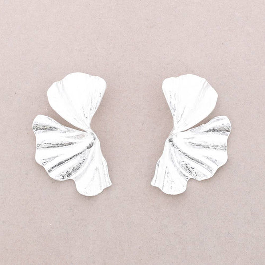 Pendientes Media Flor Metal