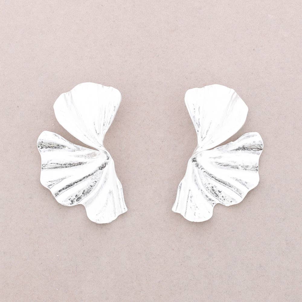 Pendientes Media Flor Metal