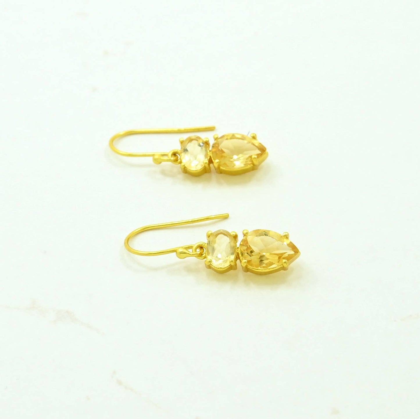 Pendientes El Oro Plata 925 - Citrino Natural