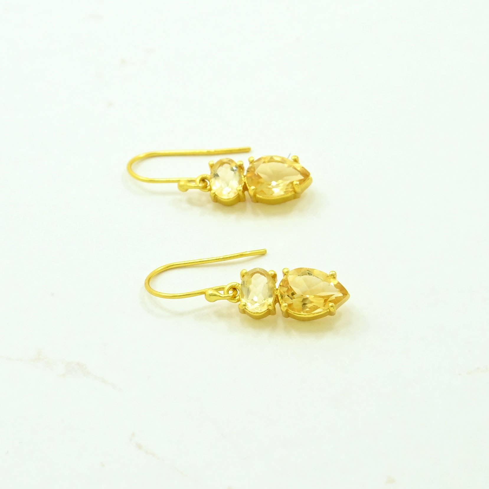 Pendientes El Oro de Plata 925 y Citrino Natural