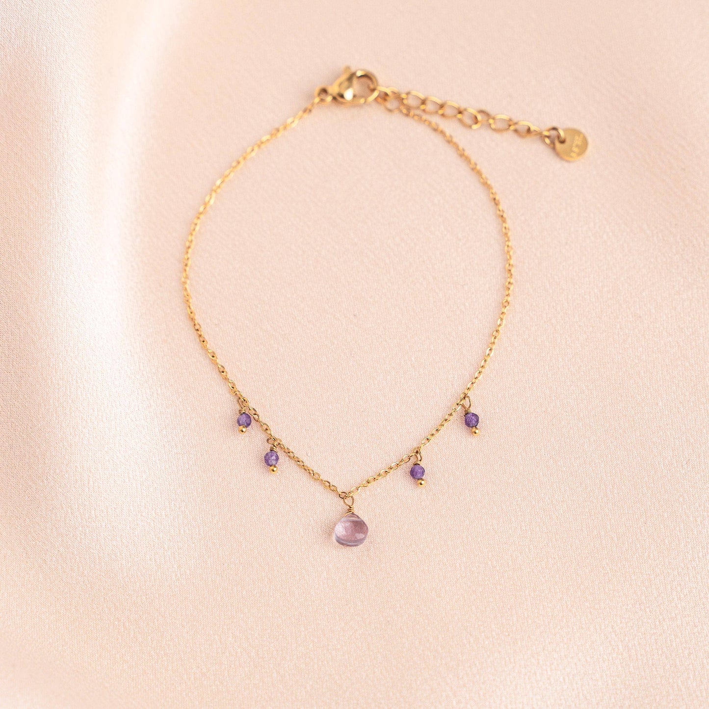 Pulsera Amatista acero inoxidable