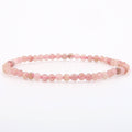 Pulsera de cuarzo fresa facetado 4 mm