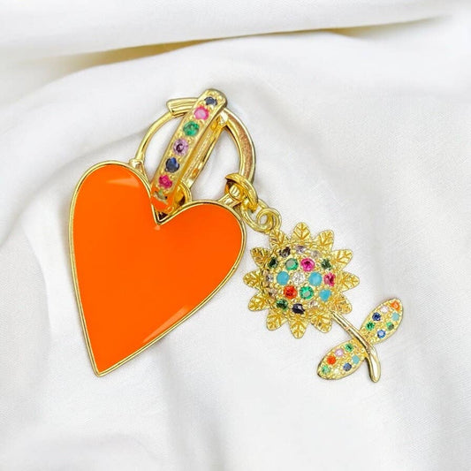 Pendientes de aro Flora Heart