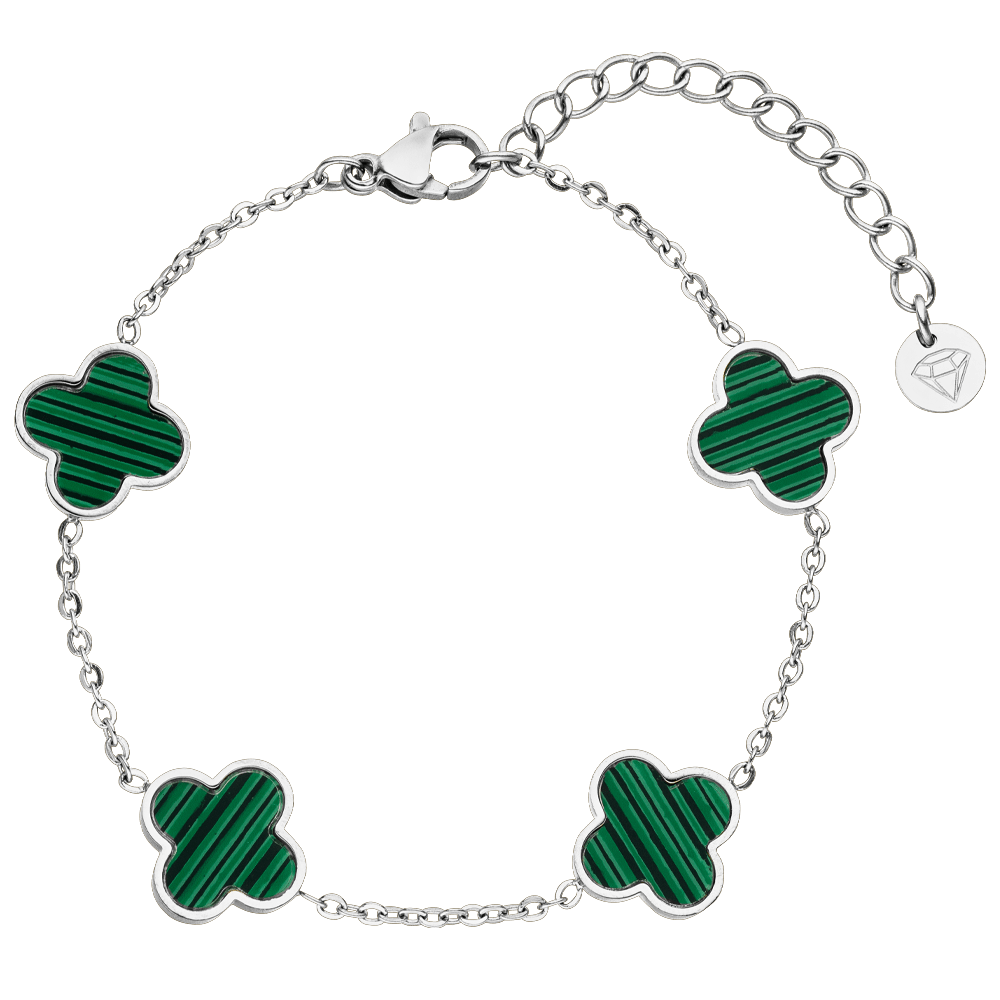 Pulsera Clover Green | chapada en oro de 18 quilates