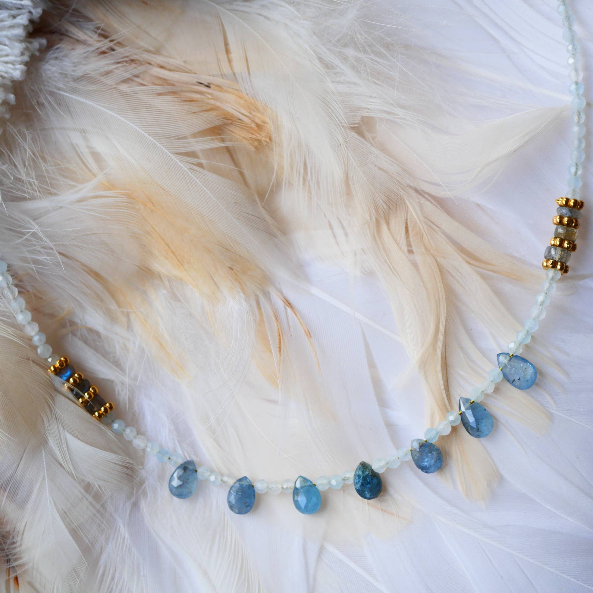 Collar TEJ - Aguamarina, Labradorita