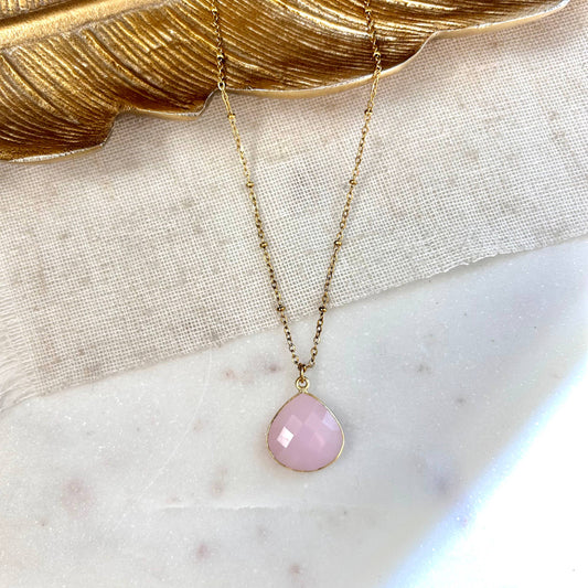 COLLIER JUSTINE CUARZO ROSA