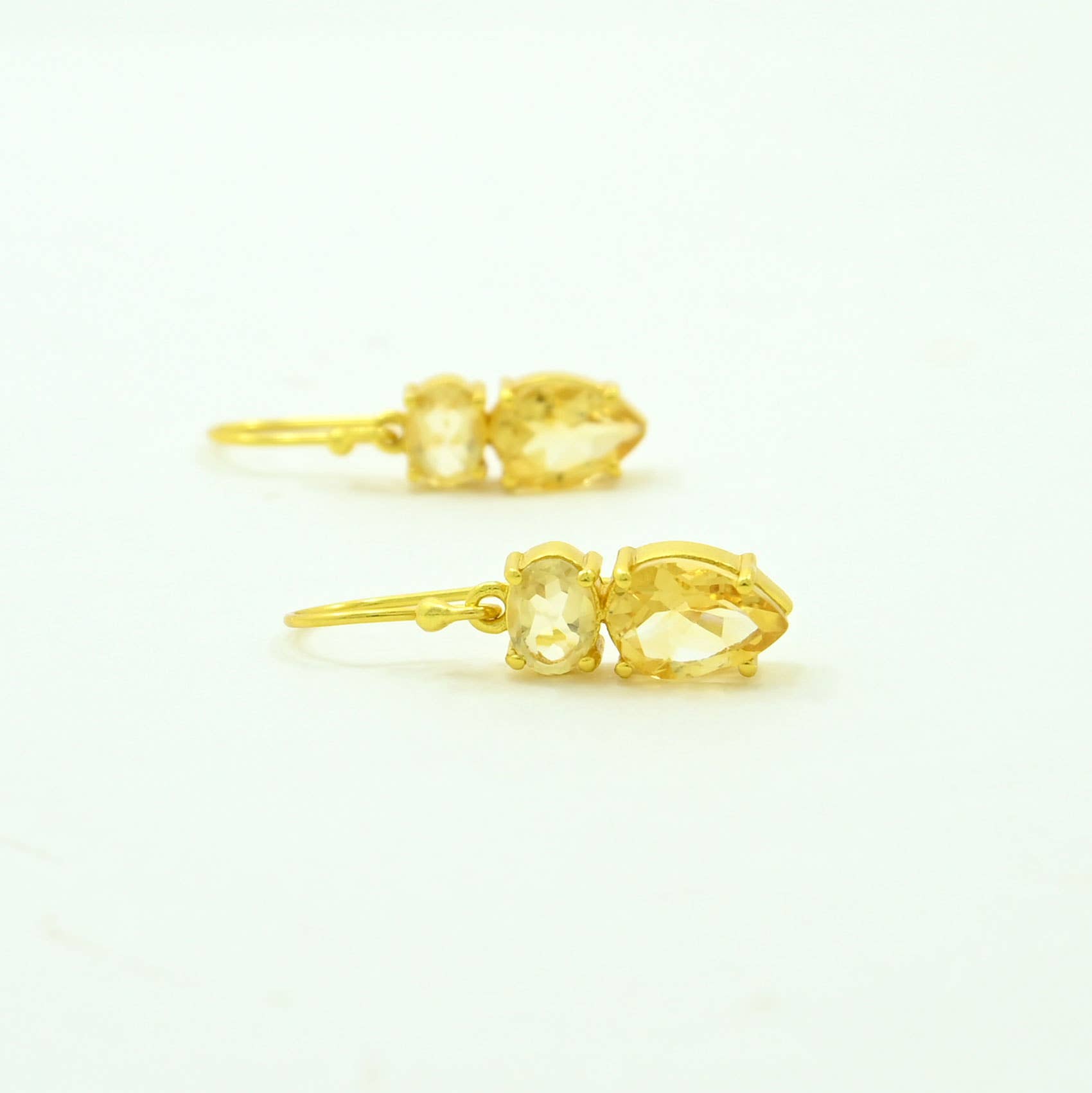 Pendientes El Oro de Plata 925 y Citrino Natural