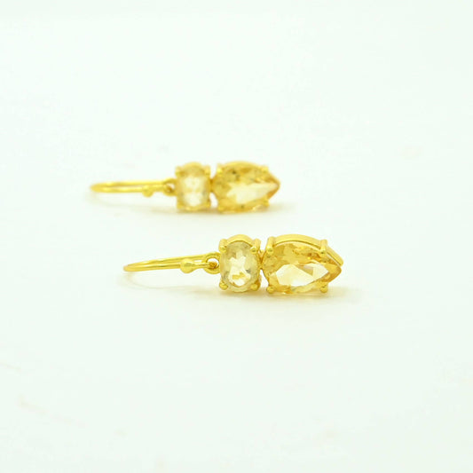 Pendientes El Oro Plata 925 - Citrino Natural