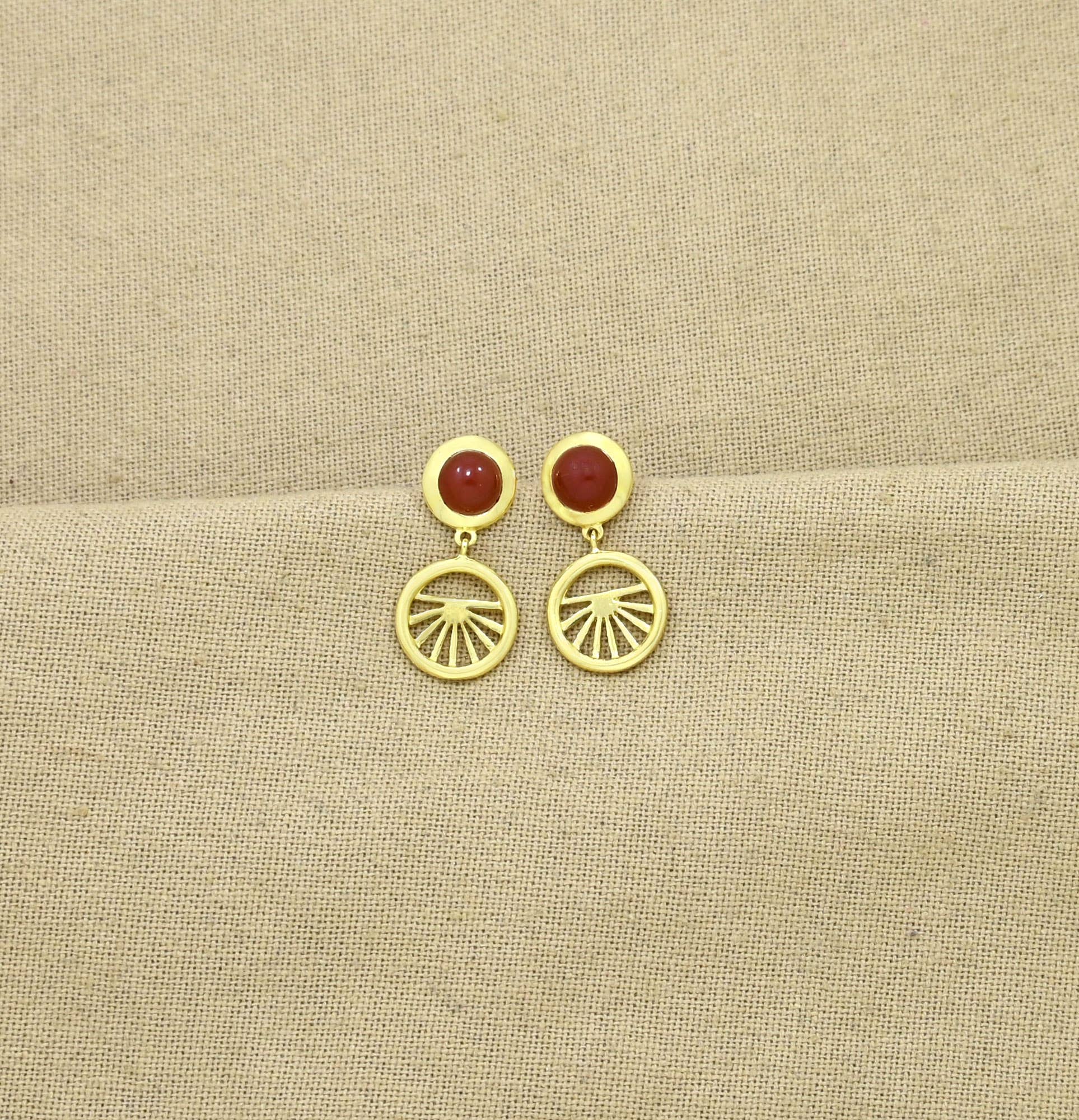 Pendientes Sunset con Cornalina