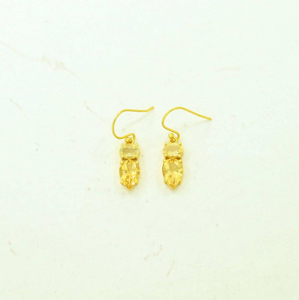 Pendientes El Oro de Plata 925 y Citrino Natural