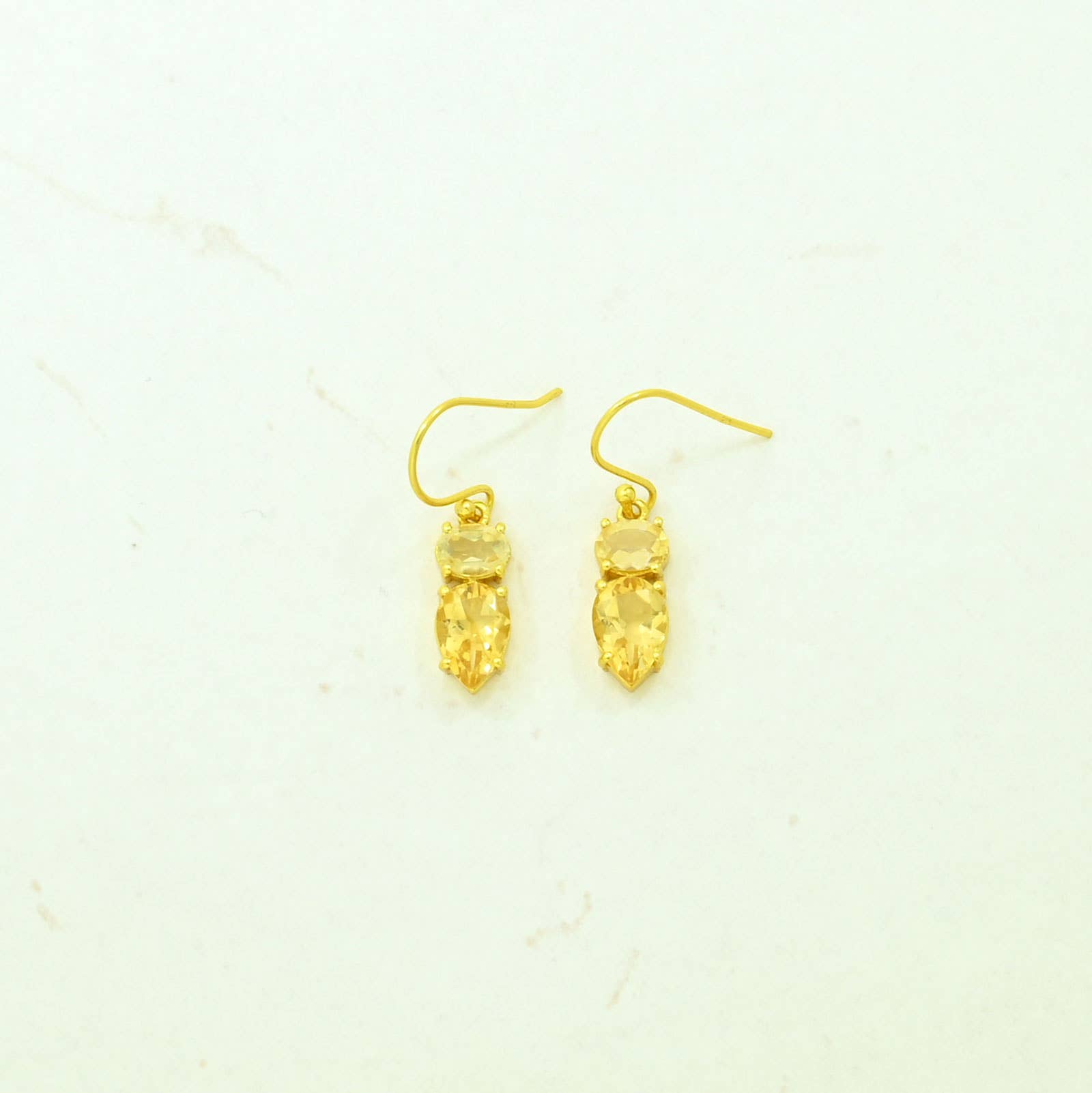 Pendientes El Oro de Plata 925 y Citrino Natural