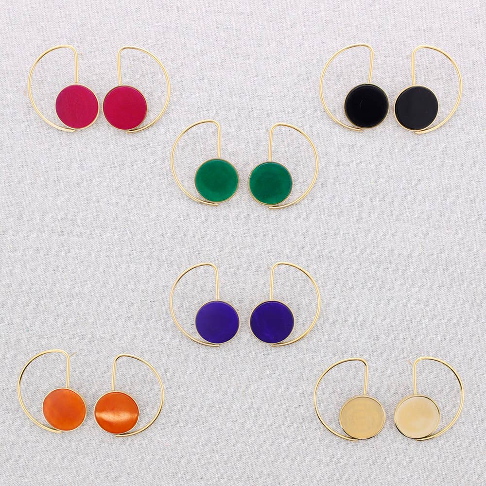 Pendientes Acero Forma Geometrica Piedra