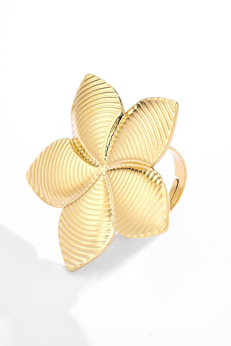 Anillo de flores de acero inoxidable 424YC67