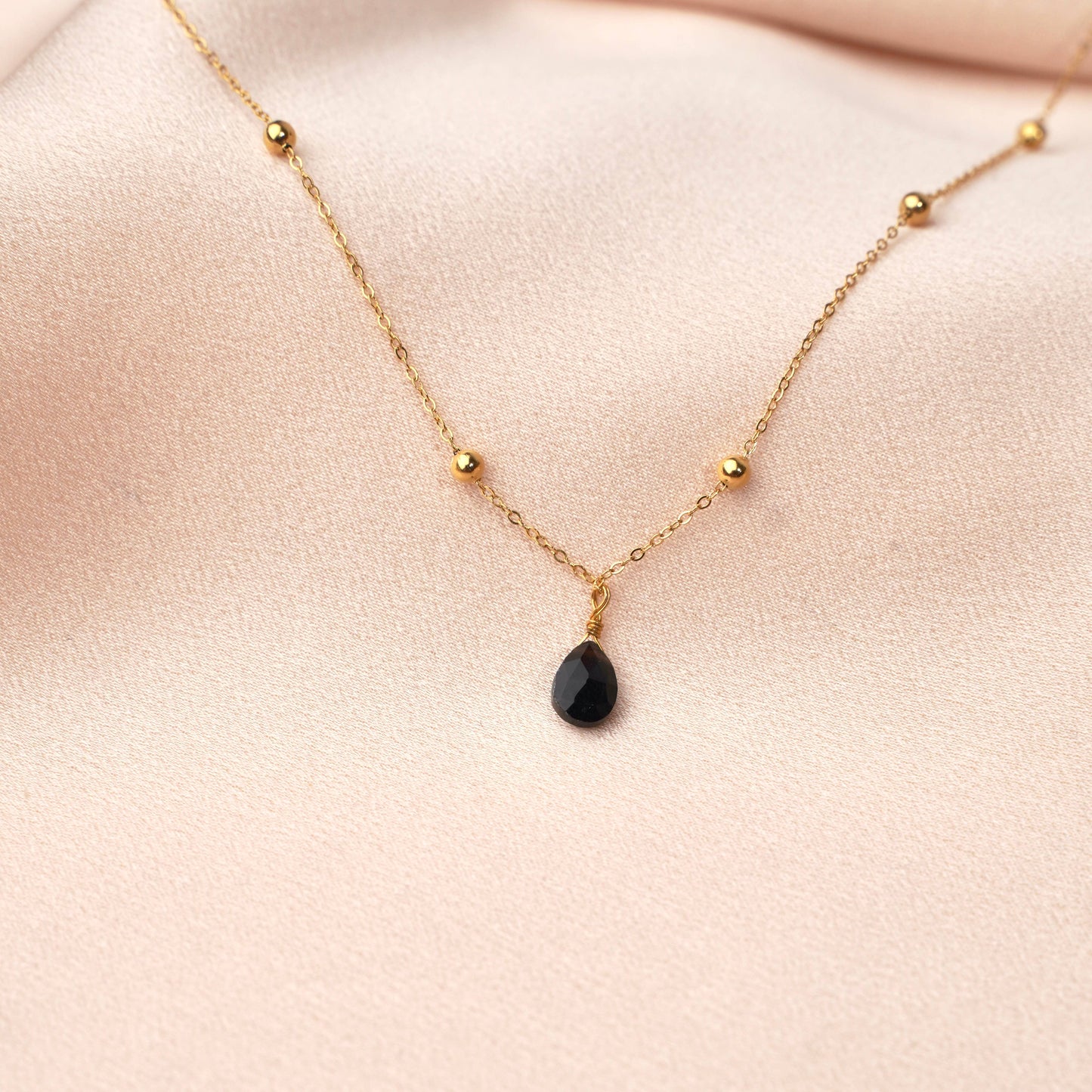 Collar con colgante de piedra de amazonita azul turquesa fina