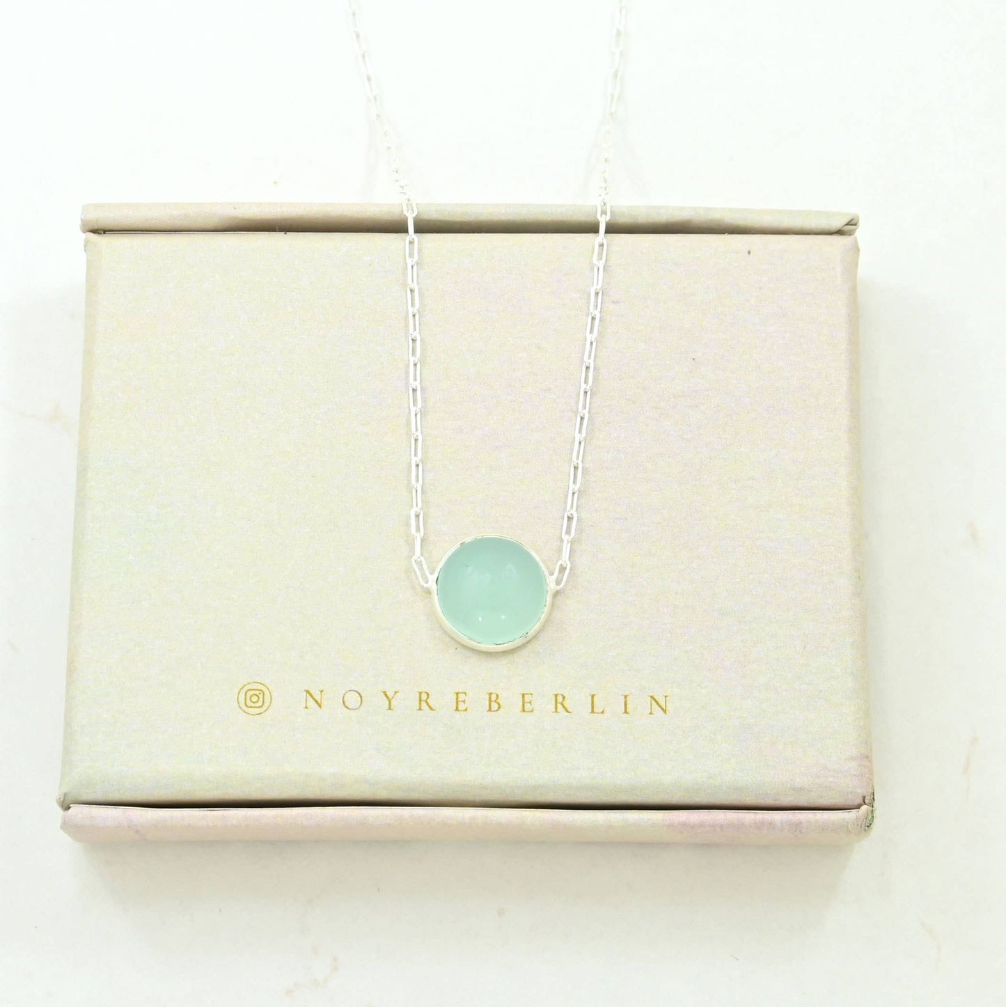 COLLAR CALCEDONIA AQUA PLATA 925
