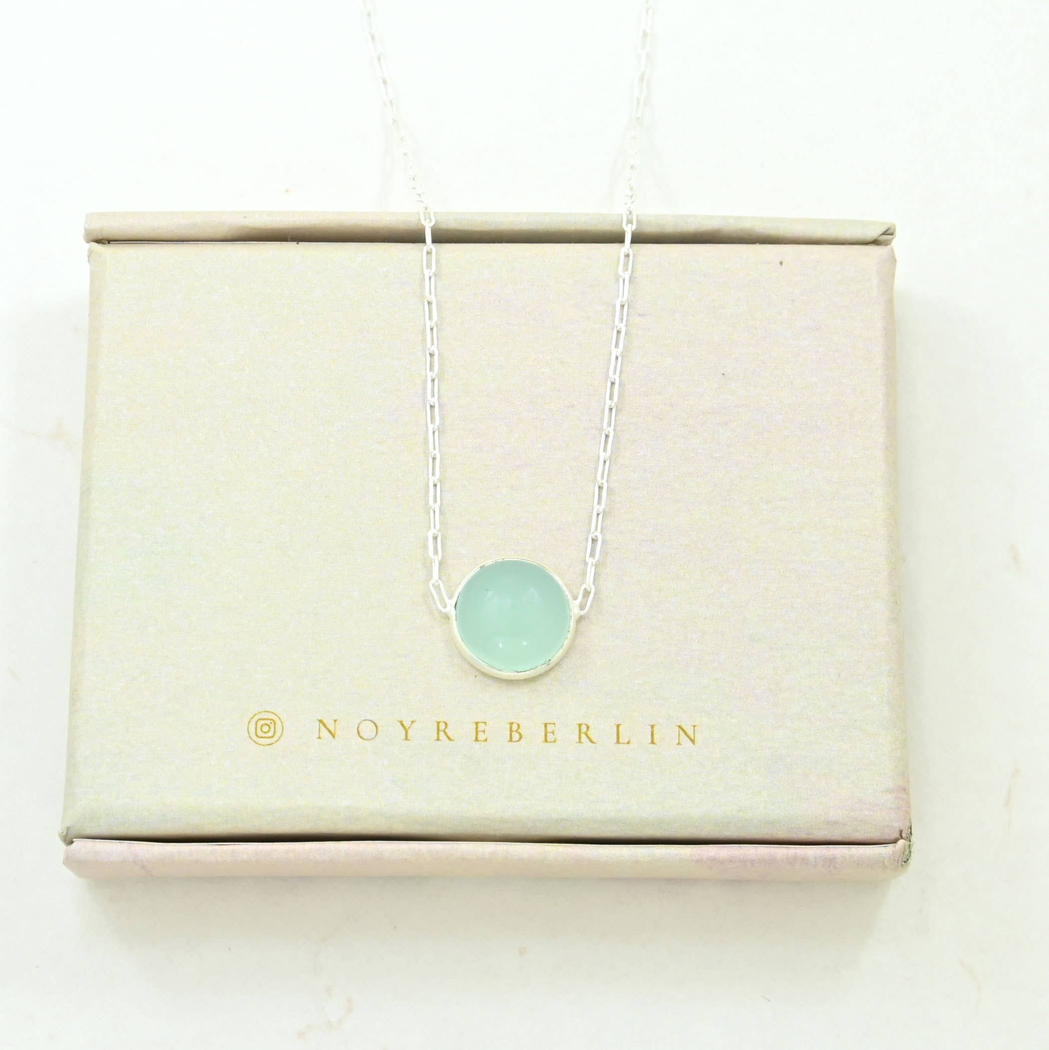 COLLAR CALCEDONIA AQUA PLATA 925