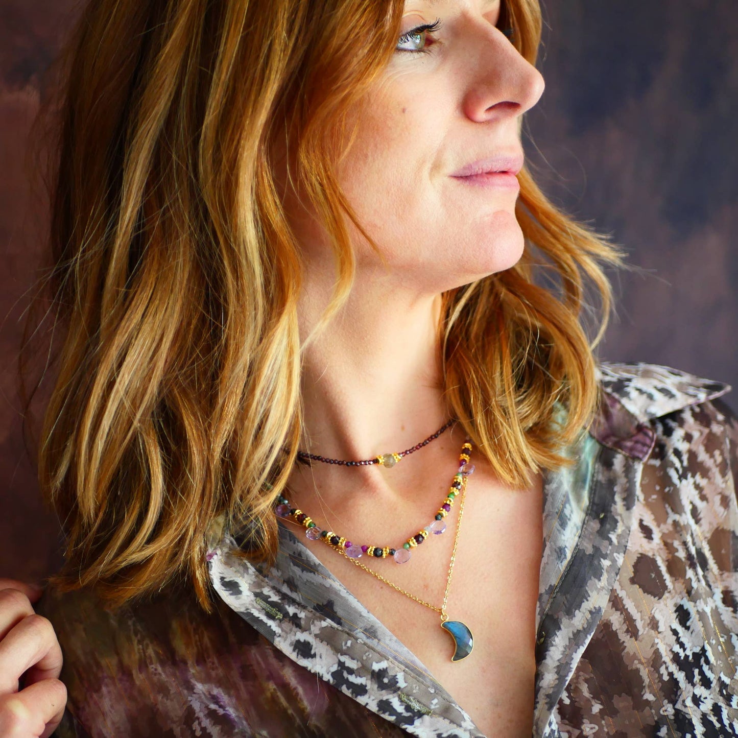 COLLAR MAHIMA RUBIS ZOISITA AMATISTA