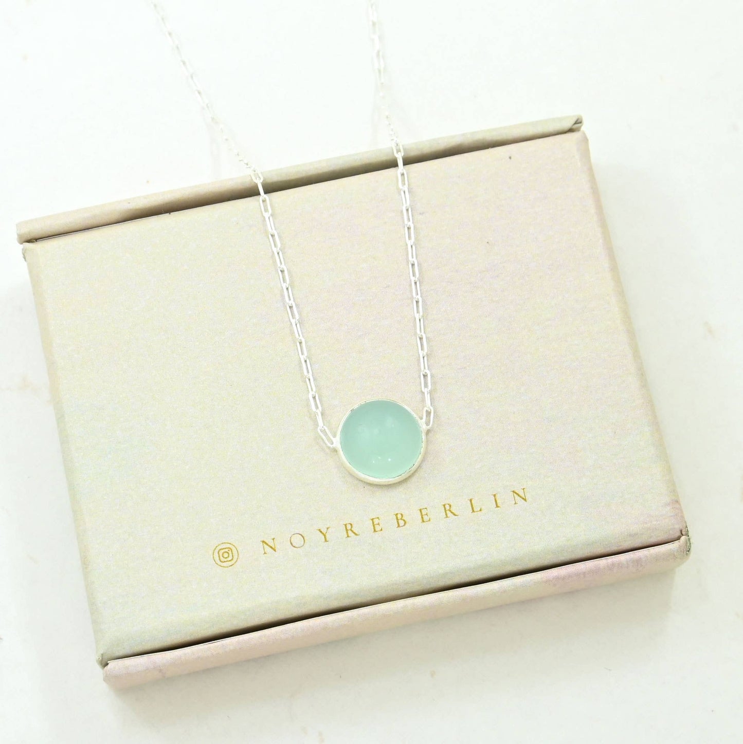 COLLAR CALCEDONIA AQUA PLATA 925