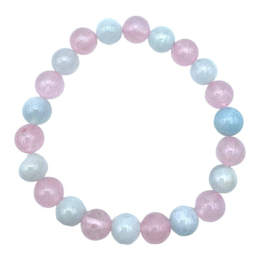 Pulsera Love Balance de Aguamarina y Cuarzo Rosa – Equilibrio, Amor y Comunicación
