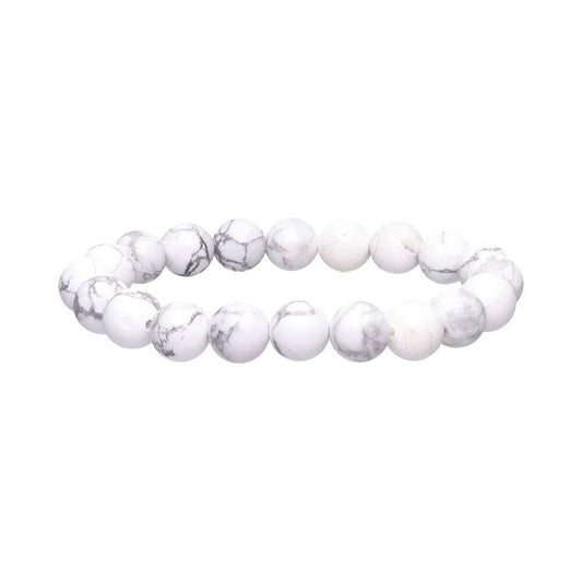 Pulsera Howlite de bola lisa de 10 mm