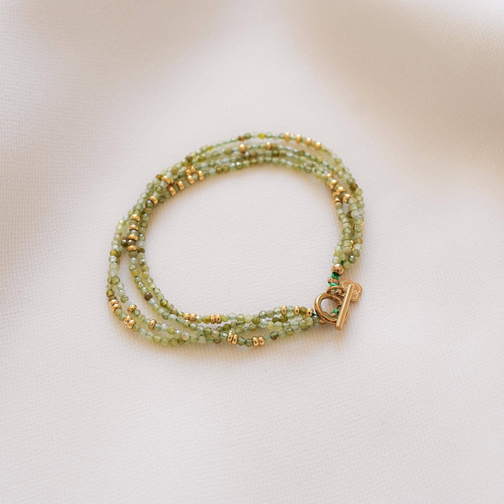 Pulsera piedra fina tsavorita natural verde