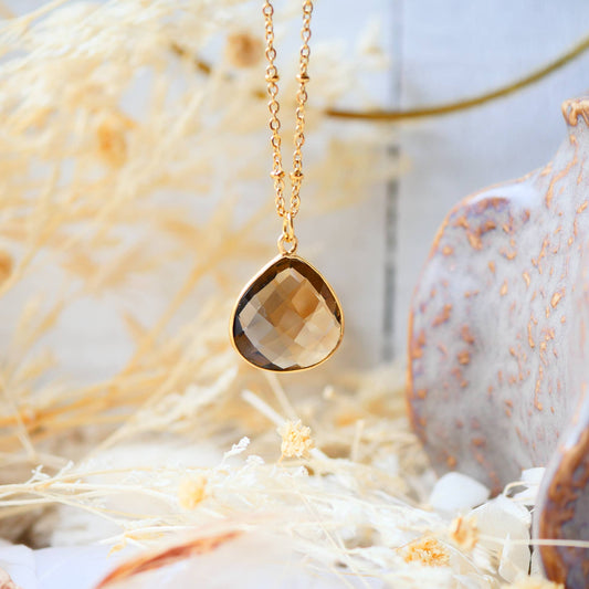 COLLIER JUSTINE de CUARZO AHUMADO