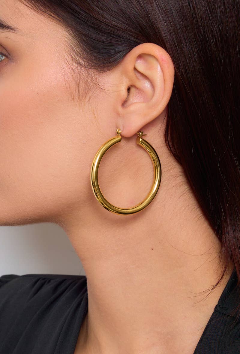 Pendientes de aro grandes de acero inoxidable
