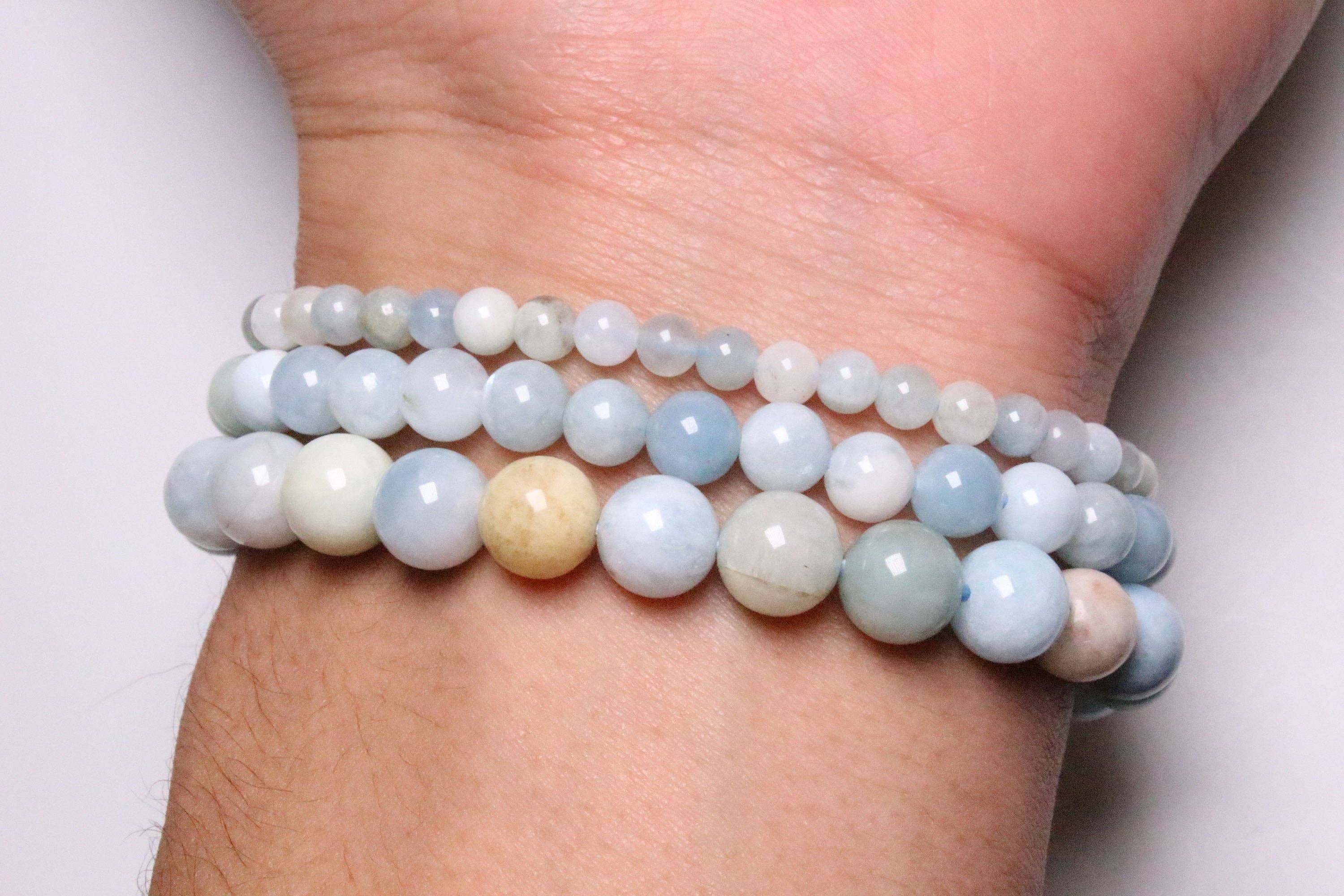 Pulsera de Aguamarina Natural Multicolor – Serenidad, Comunicación y Creatividad