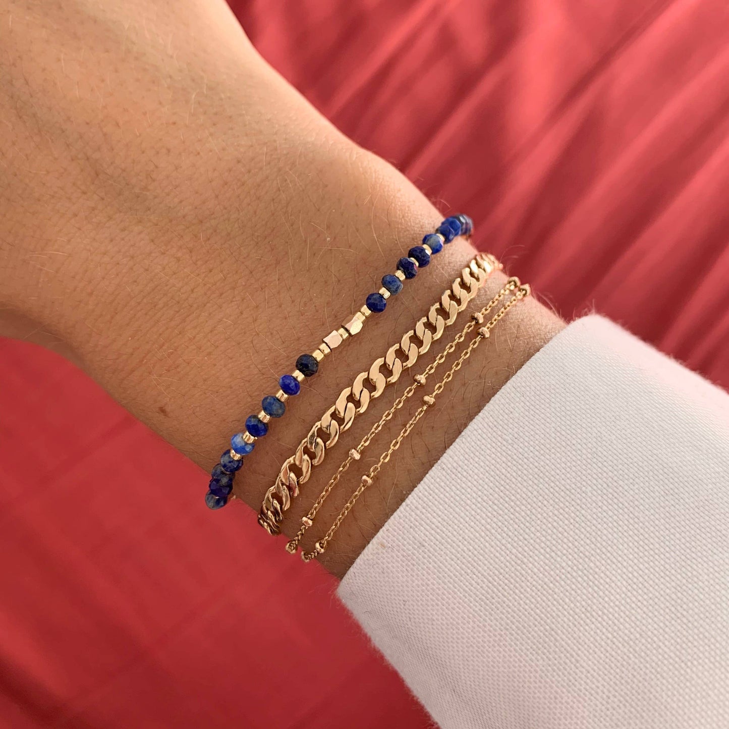 Pulsera de lapislázuli de piedra natural para mujer