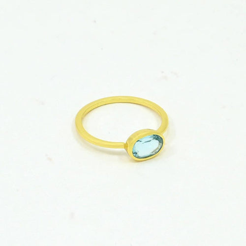 ANILLO OVALADO TOPACIO AZUL