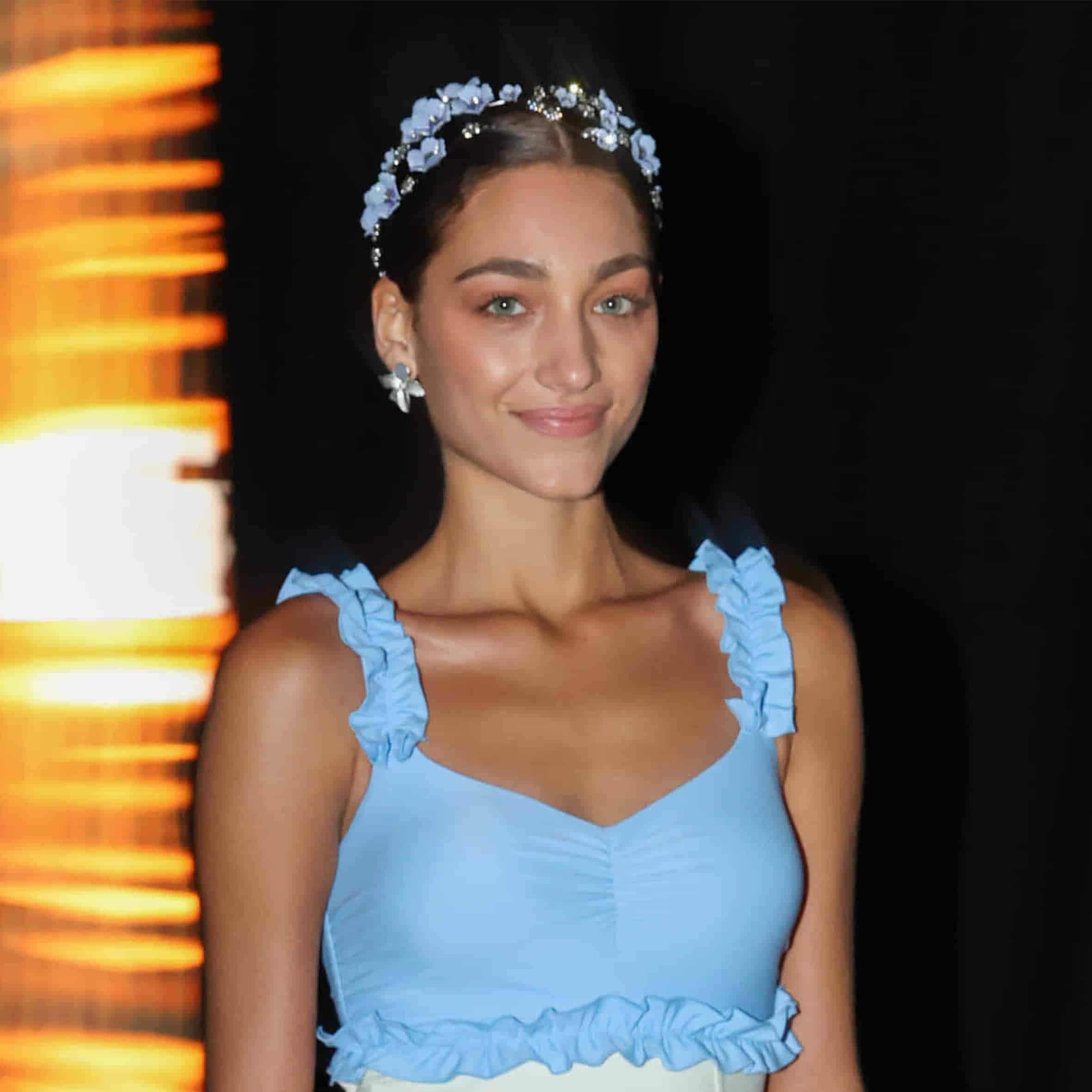 Pendientes Gràcia Plata - calcedonia azul