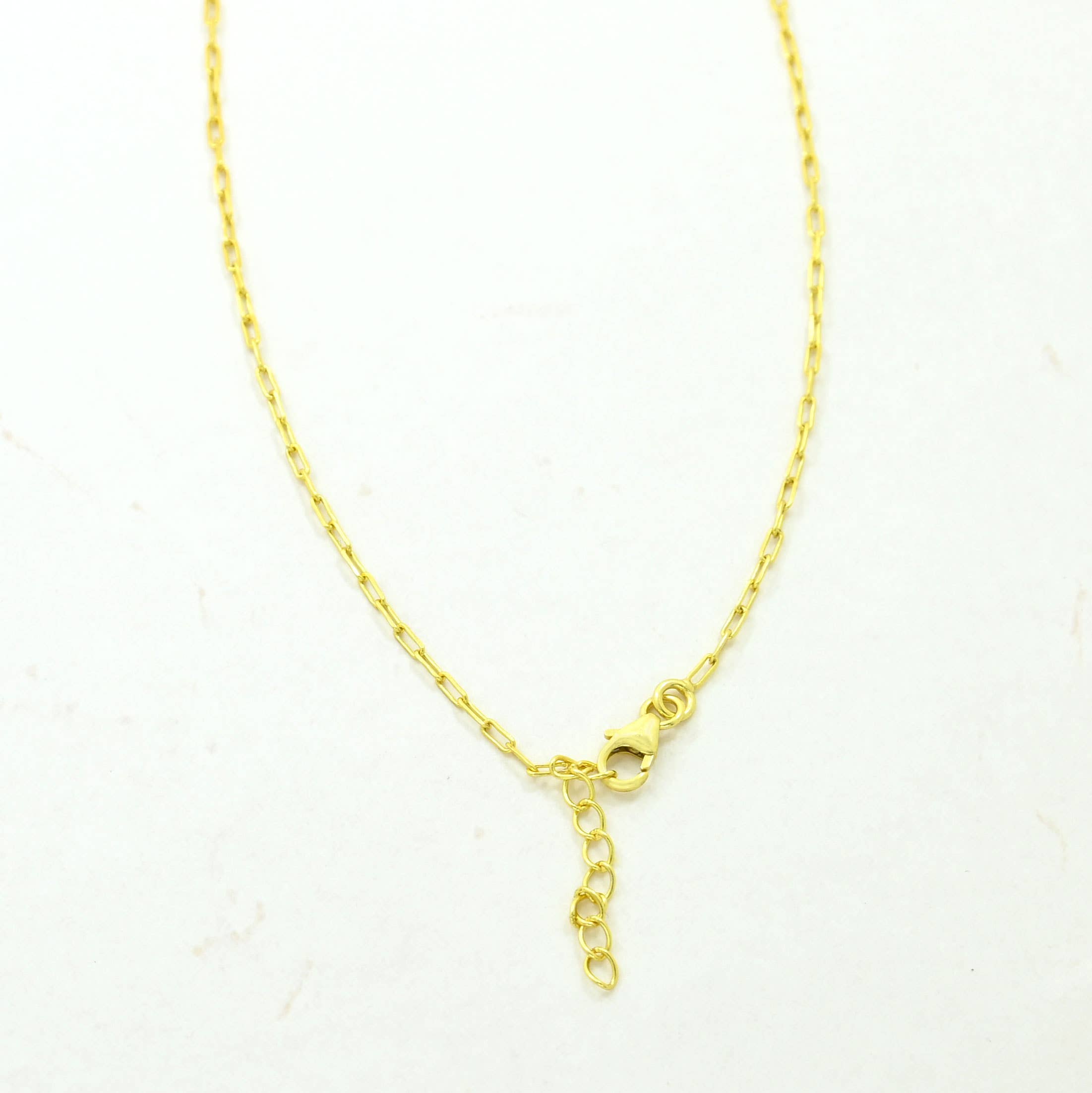 Collar de Piedra Preciosa Redonda en Plata de Ley 925 bañado en Oro - Amazonita