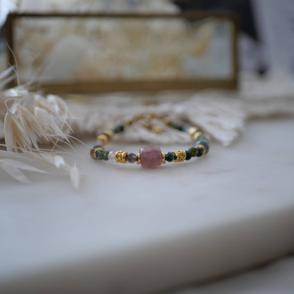 PULSERA JASMIT CON PIEDRAS NATURALES
