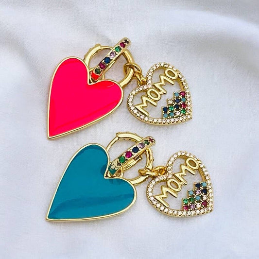 Pendientes de aro Mama Color