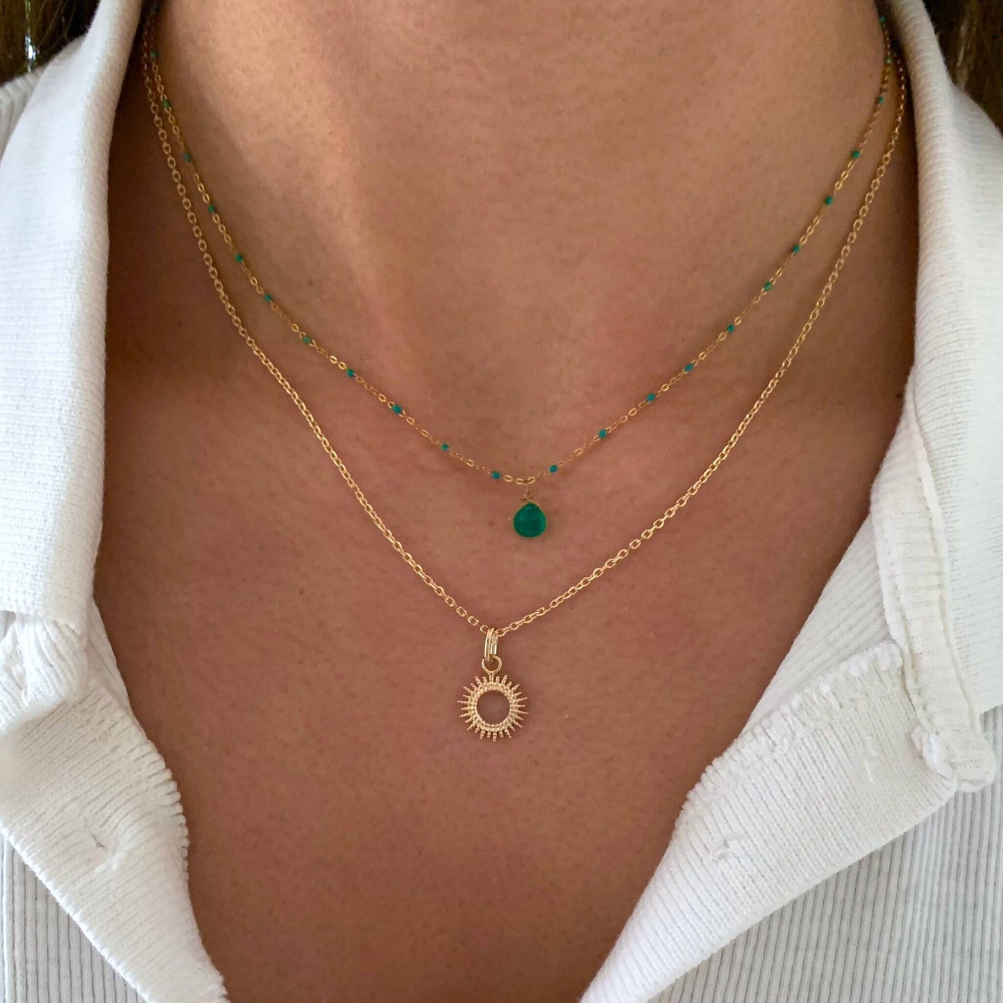 Collar de acero inoxidable con colgante de lapislázuli
