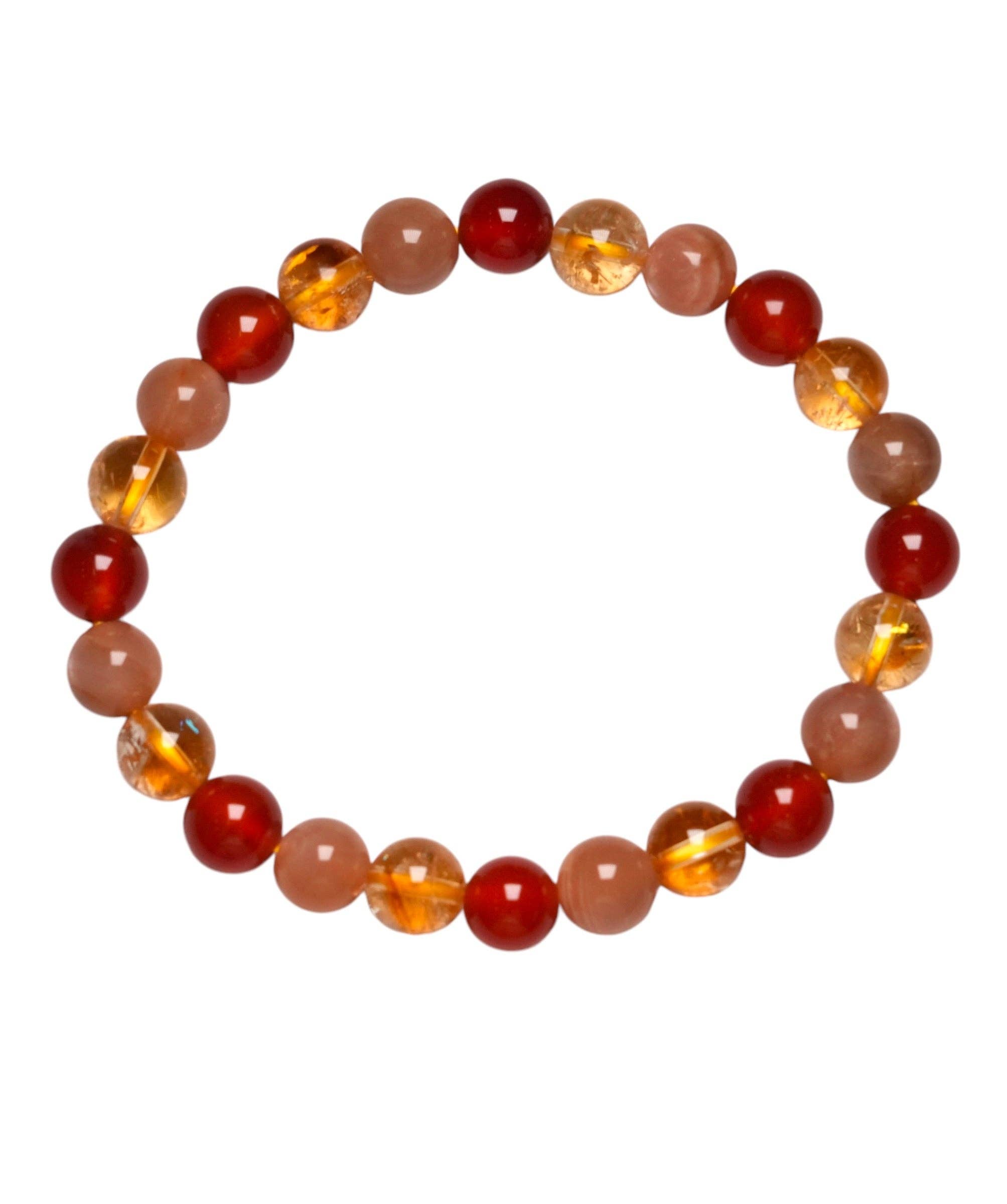 Pulsera Vitalidad y Alegría – Cornalina, Citrino y Piedra del Sol