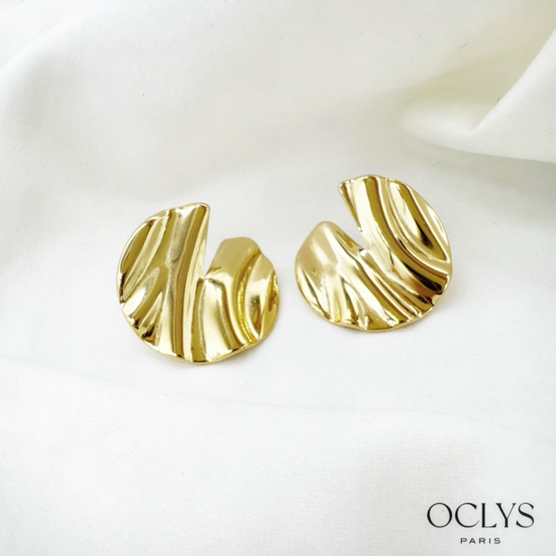 Pendientes redondos abiertos de acero inoxidable Camille