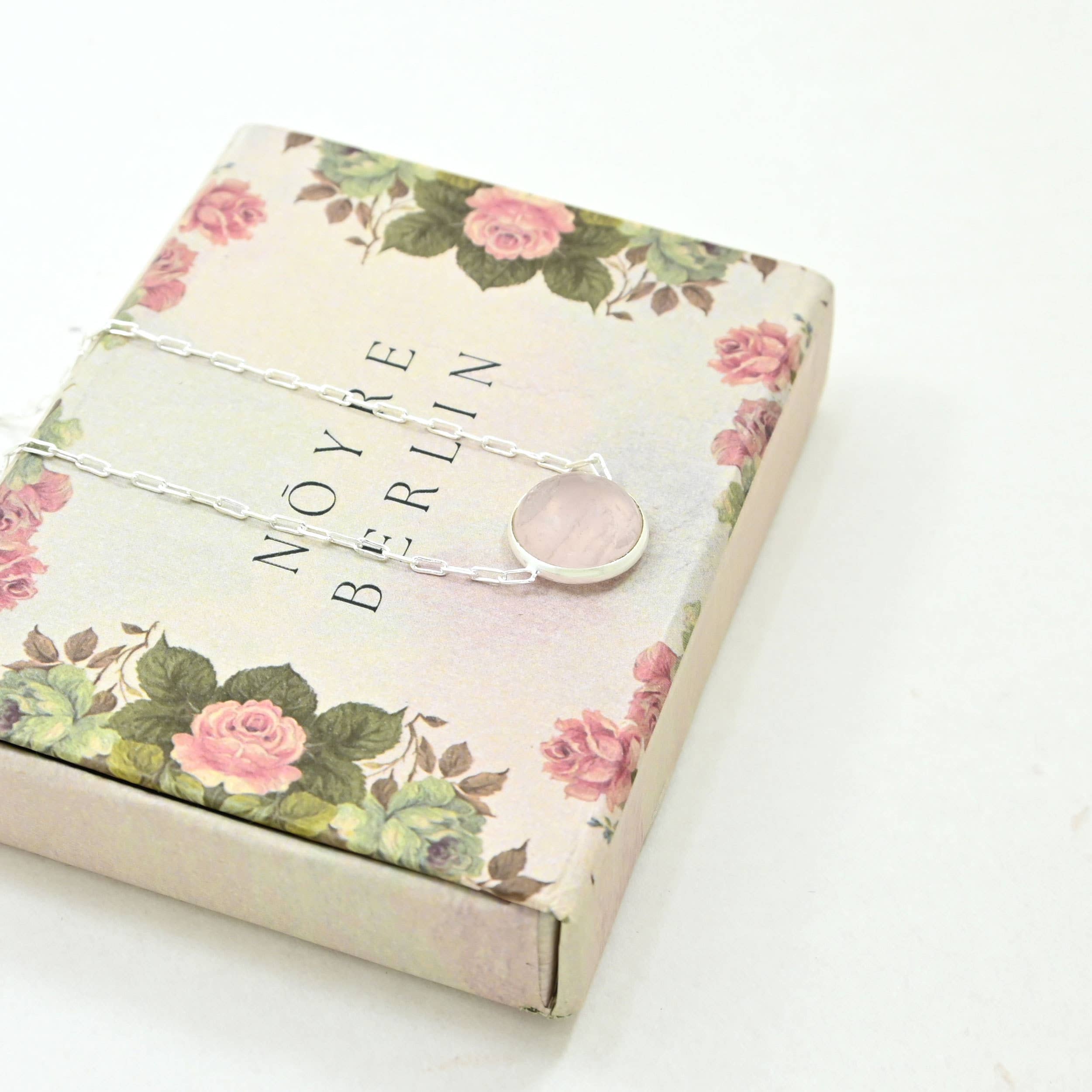 COLLAR CUARZO ROSA PLATA 925