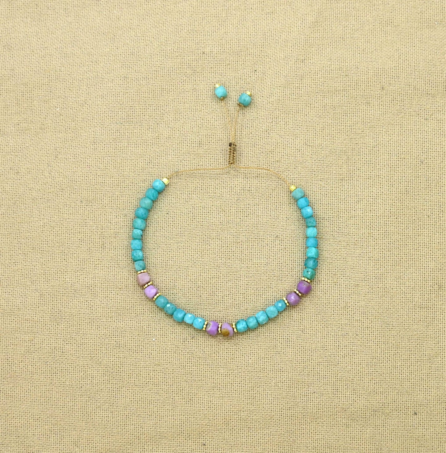 Pulsera Amaya, amazonita y rodocrosita