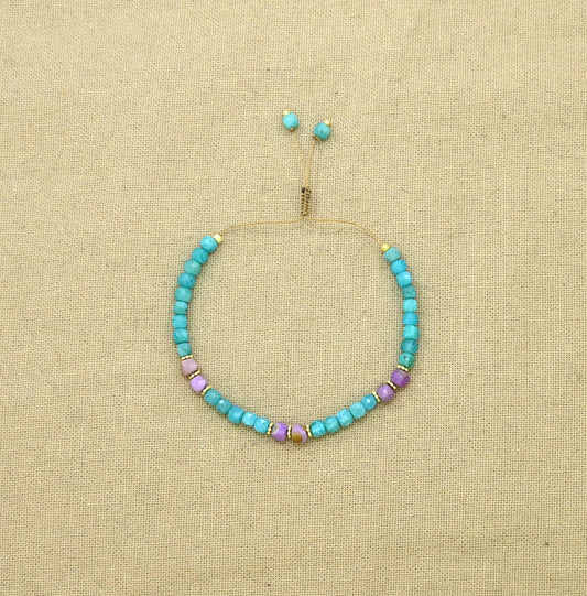 Pulsera Amaya, amazonita y rodocrosita
