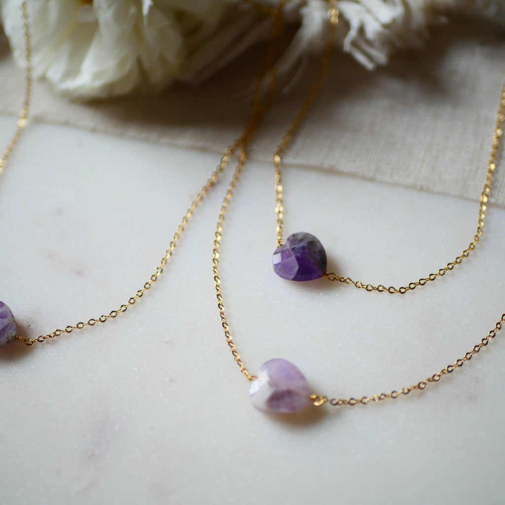 COLLAR CORAZÓN AMATISTA MILA