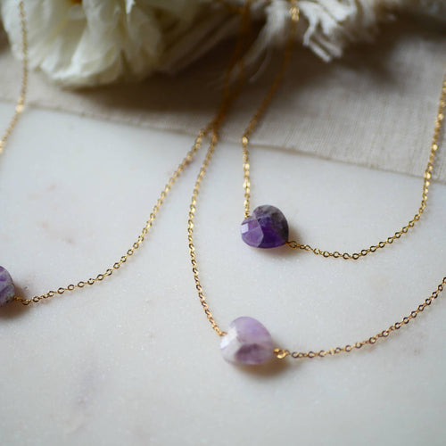 COLLAR CORAZÓN AMATISTA MILA