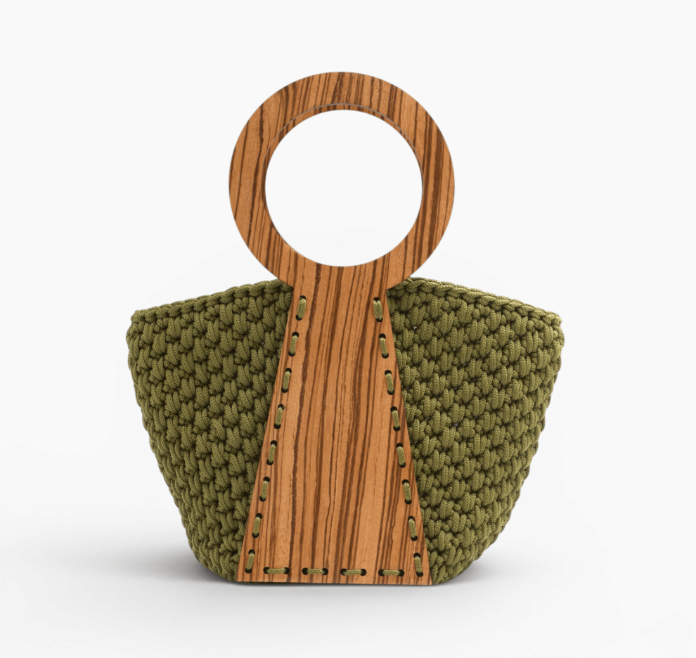 Bolso Nefele Mini con asas de madera de Zebrano
